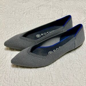 Rothy’s The Point Flats Sz 6 Gray Birdseye Shoes Classic Casual Comfort